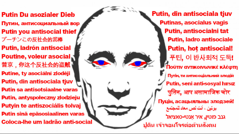 Putin, Du azozialer Dieb, Du klaust Flugzeuge