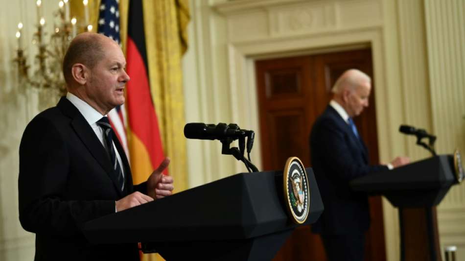 Scholz und Biden &uuml;ben in Washington Schulterschluss in der Ukraine-Krise