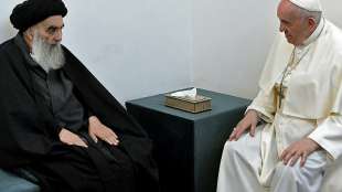 Papst Franziskus trifft Schiitenf&uuml;hrer Sistani im irakischen Nadschaf