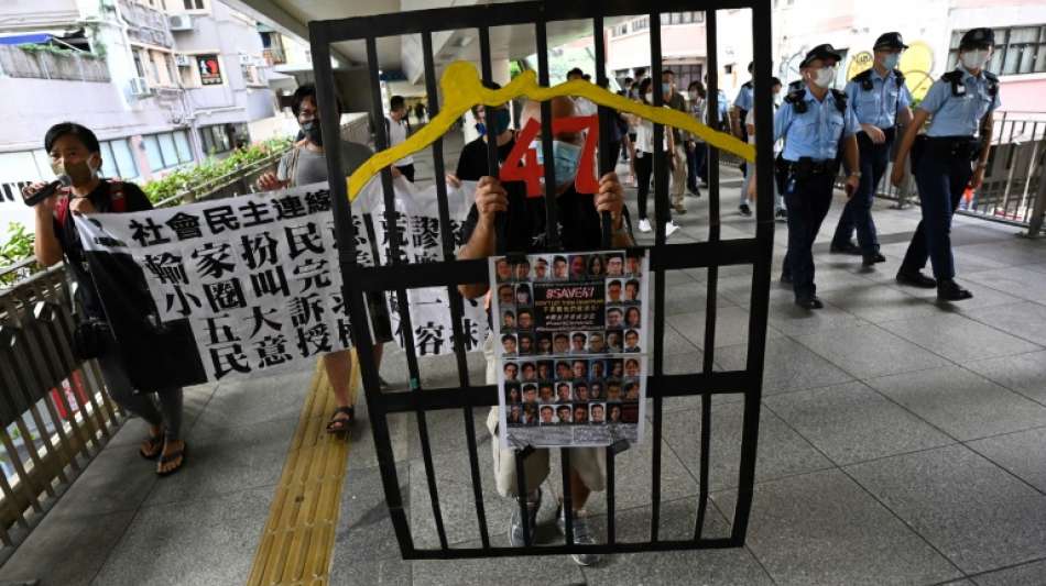 Demonstrant in Hongkong wegen Protest-Slogans der Prozess gemacht