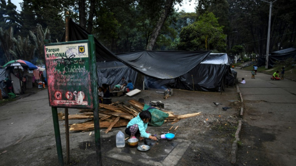 A Bogota, un campement indig&egrave;ne en spectre de la guerre